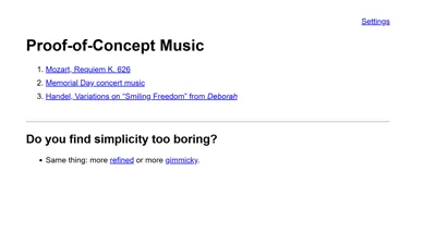 The plain landing page, light